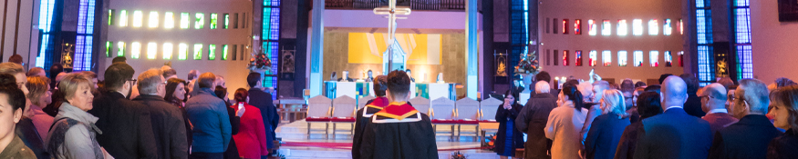 photo of graduation ceremony inside the cathedral